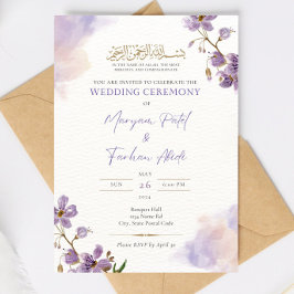 Convite Nikkah Invitation Modelo Lavend