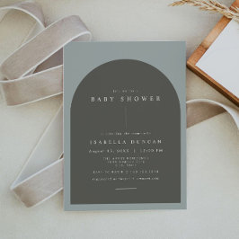 Convite NINA Bohemian Arch Sage Chá de fraldas de Foto Ver