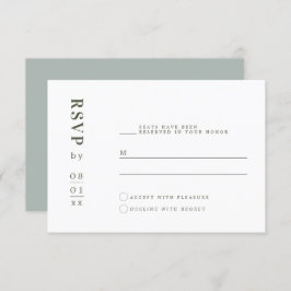Convite NINA Sage Green Minimalist Bohemian RSVP Card