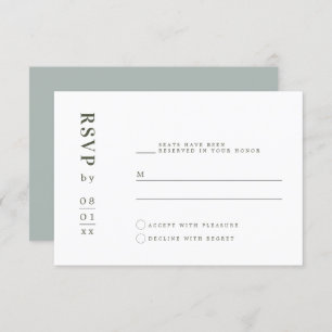 Convite NINA Sage Green Minimalist Bohemian RSVP Card