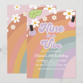 Convite Nine is a vibe Spa Chuveiro de Cores 9º Aniversári