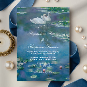 Convite Ninfas Aquáticas Inspiradas em Monet Arte Casament