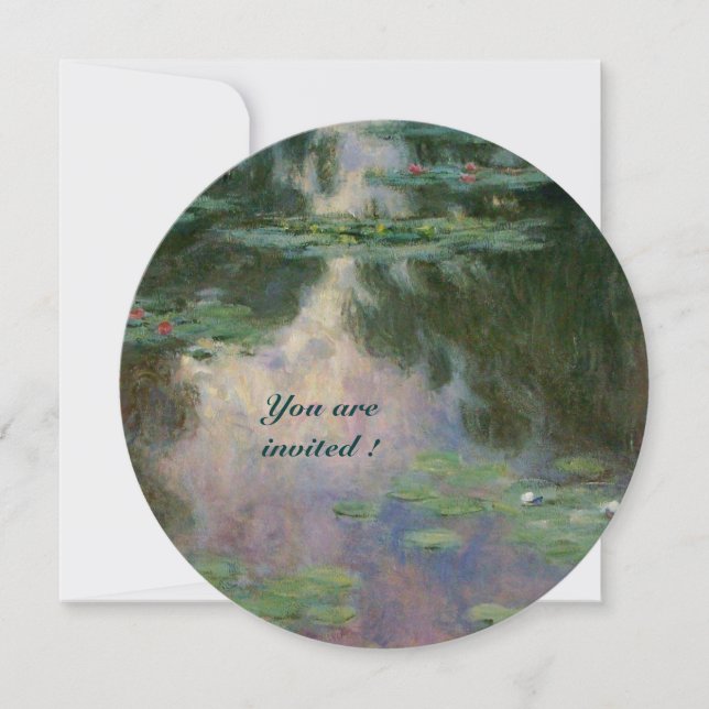 CONVITE NINFÉIAS EM REFLEXOS AZUIS VERDES ROSA (Frente)