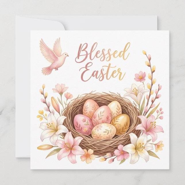 Convite Ninho de Páscoa com Ovos (Frente)