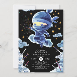 Convite Ninja Birthday, editável e bonito