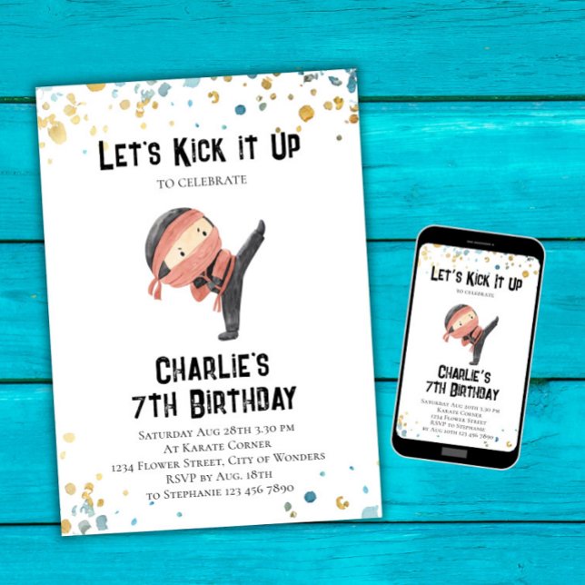 Convite Ninja Birthday Invitation - Ninja Party (Criador carregado)