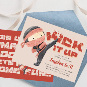 Convite Ninja Birthday, Karate Martial Arts, Chute isso