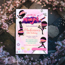 Ninja Girl Birthday Marcial Artes