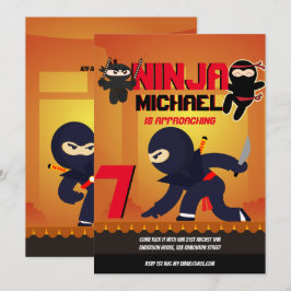 Convite NINJA MOVIE STAR WARRIOR Boys (Festa de Cartografi