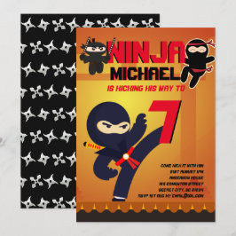 Convite NINJA MOVIE STAR WARRIOR Boys (Festa de Cartografi