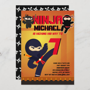 Convite NINJA MOVIE STAR WARRIOR Boys (Festa de Cartografi