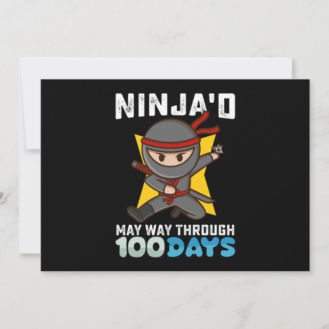 Convite Ninja poderia passar por 100 dias de escola (Frente)
