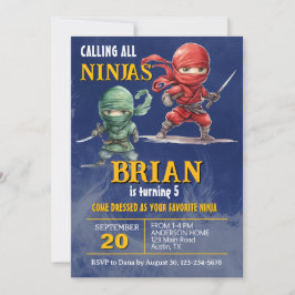 Convite Ninja Warrior Birthday Party