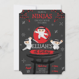 Convite Ninja Warriors No Rooftop Aniversário