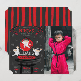 Convite Ninja Warriors On Rooftop Birthday Photo