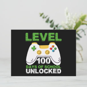 Convite Nível 100 Dias De Escola Desbloqueado Gamer Vídeo 