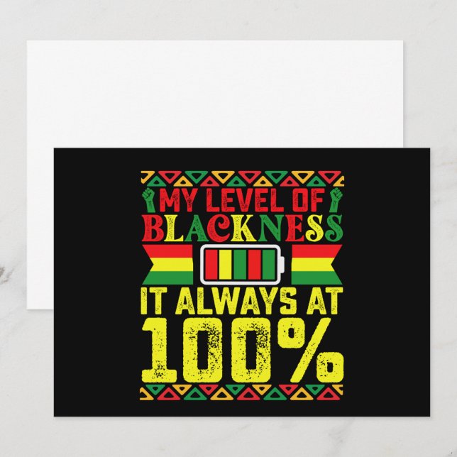 Convite Nível De Negritude Juneteenth História Negra (Frente/Verso)