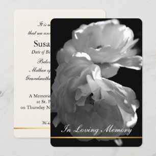 Convite No Adorável Serviço Memorial Funeral Rosa