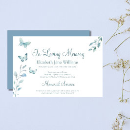 Convite No Amor Memória Funeral Dusty Borboleta Azul