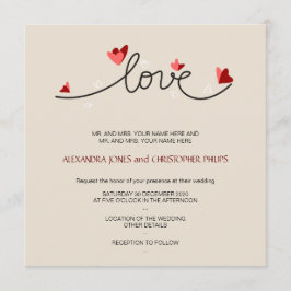 Convite No Amor Um Simples Casamento De Texto Elegante