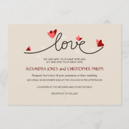 Convite No Amor Um Simples Casamento De Texto Elegante