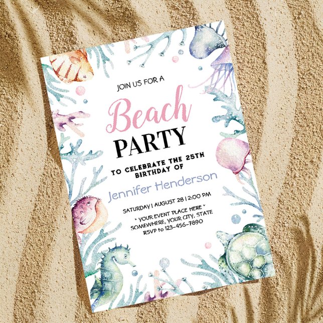 Convite No Aniversário dos Animais do Oceano Marítimo (Criador carregado)