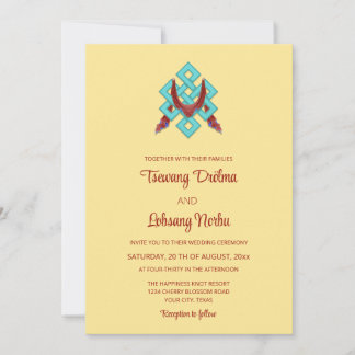 Convite Nó BILINGUAL Da Felicidade | Casamento Tibetano