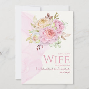 Convite No Bloom Dia de as mães Card para a esposa