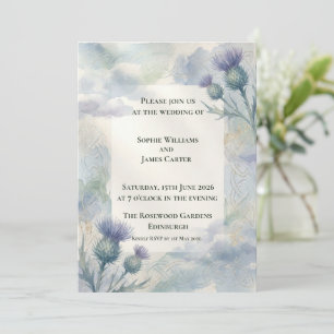 Convite Nó Celta Cardo Azul Casamento Escocês Herita