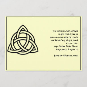 Convite Nó celta no partido preto e mítico do marfim