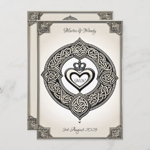 Convite Nó Celta Tradicional Irlandês e Anel Cladagh