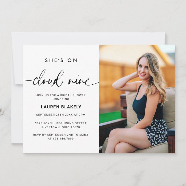 Convite No Chá de panela de Fotografias do Cloud 9 (Frente)
