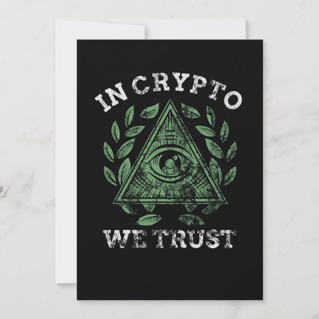 Convite No Crypto We Trust Bitcoin Cryptocurrency (Frente)