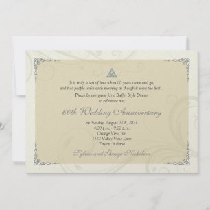 Convite Nó de Amor Celta em Diamante para Aniversário de C