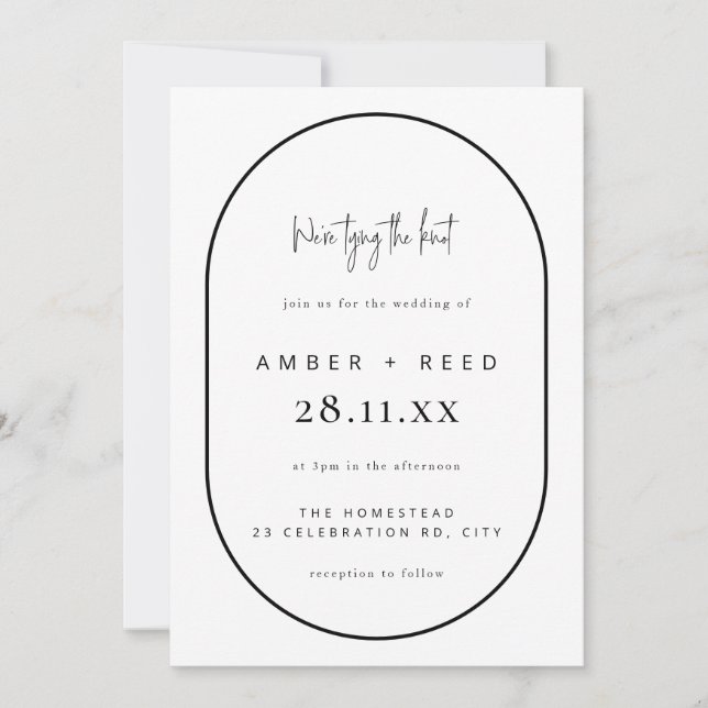 Convite Nó de Arch Duplo Nexo Negro e Branco (Frente)