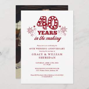 Convite No Fazer 40º aniversário de casamento Foto
