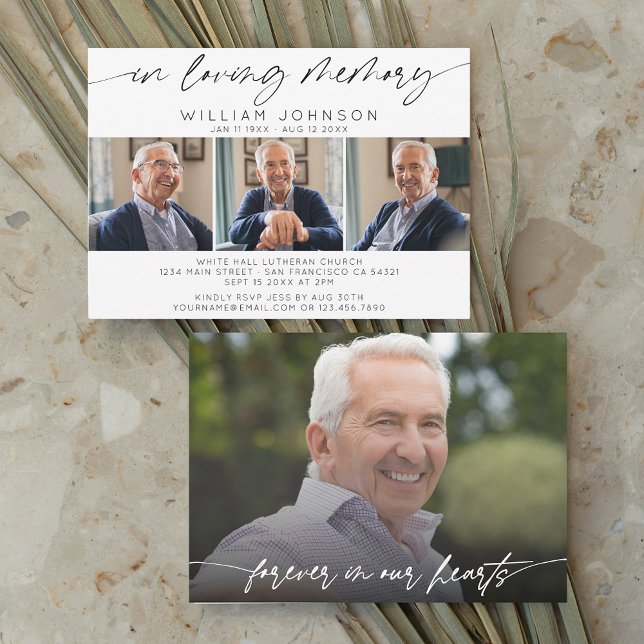 Convite No Funeral Horizontal de Colagem de Fotografias de (Criador carregado)