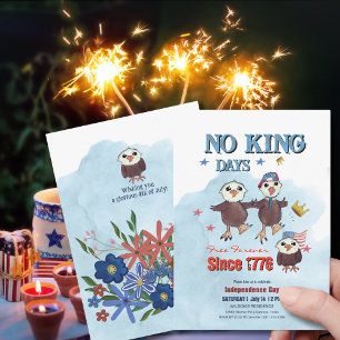 Convite "No King Days" Foto Patriótica de Águia