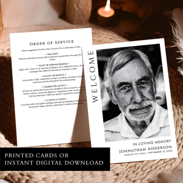 Convite No Loving Memory Funeral Order Of Service Program (Criador carregado)