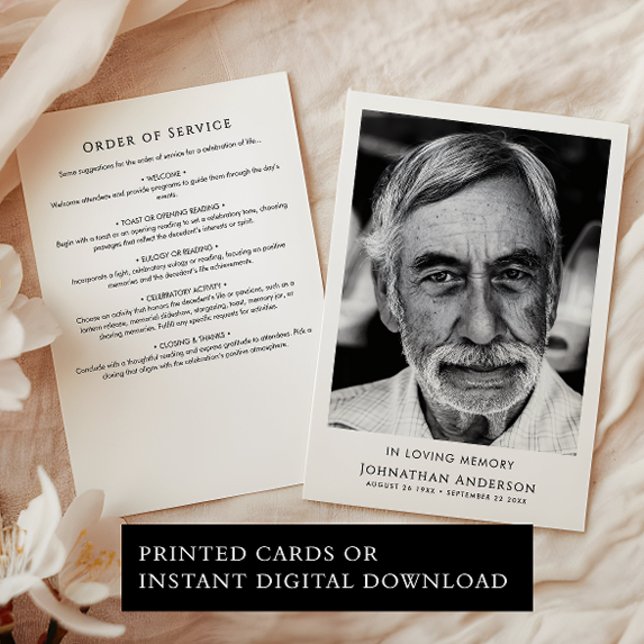 Convite No Loving Memory Funeral Order Of Service Program (Criador carregado)