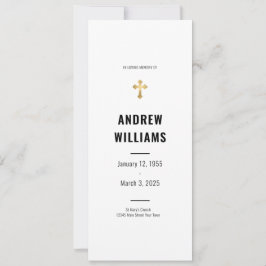 Convite No Loving Memory Funeral Program Black White