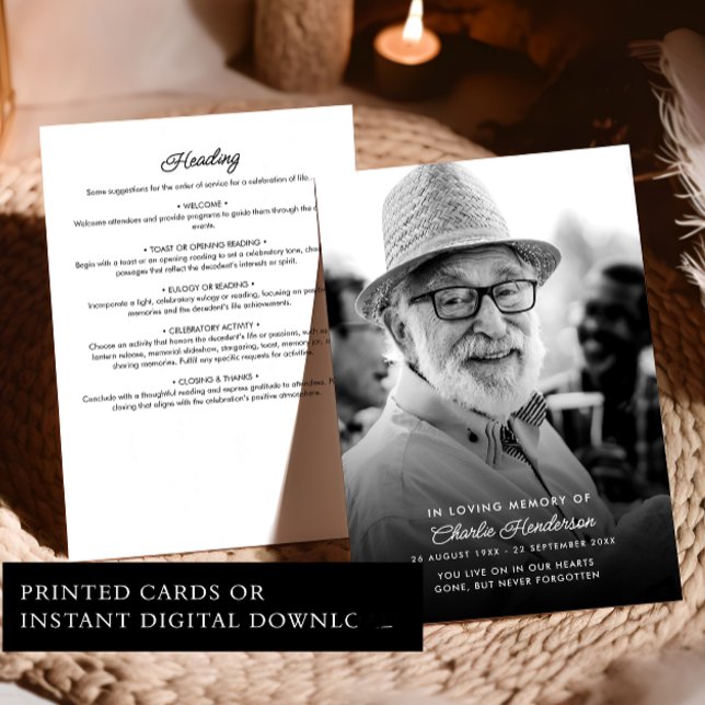 Convite No Loving Memory Memorial Order Of Service Program (Criador carregado)