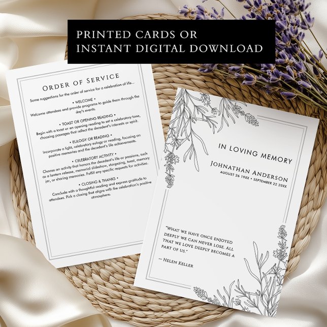 Convite No Loving Memory Order Of Service Funeral Program (Criador carregado)