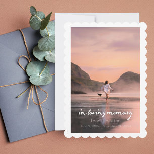 Convite No Loving Memory Script Photo Funeral Program