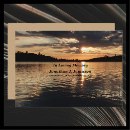 Convite No Loving Memory Service Invitation Sunset em Lake