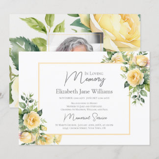 Convite No Loving Memory Yellow Roses 1 Foto