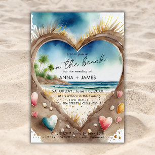 Convite No Mar Tropical Oceano Aquarela Casamento