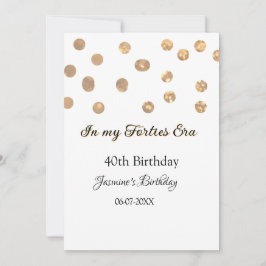 Convite No meu aniversário de 40, ouro pontos feliz