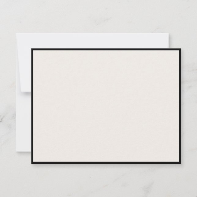 Convite No text, Black Border, Ivory Modern Note Card (Frente)