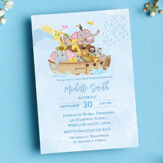 Convite Noah's Ark Baby Shower
